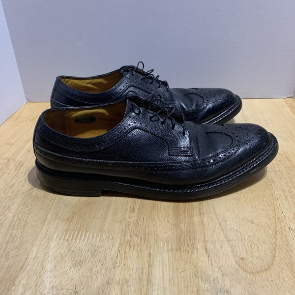 VTG‎ 60s Florsheim Imperial Longwing Shoes Men 8.5D Black Kenmore 5 Nail V-Cleat main image 10